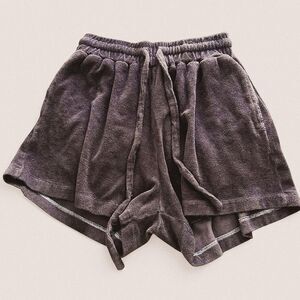 Daily Drills Grey Charcoal Terry Sweat Shorts | Drawstring Waist | Size M/L